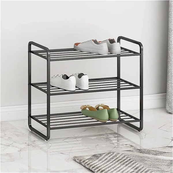 Mainstays 4-Tier Shoe Rack, White with Steel Shelves 