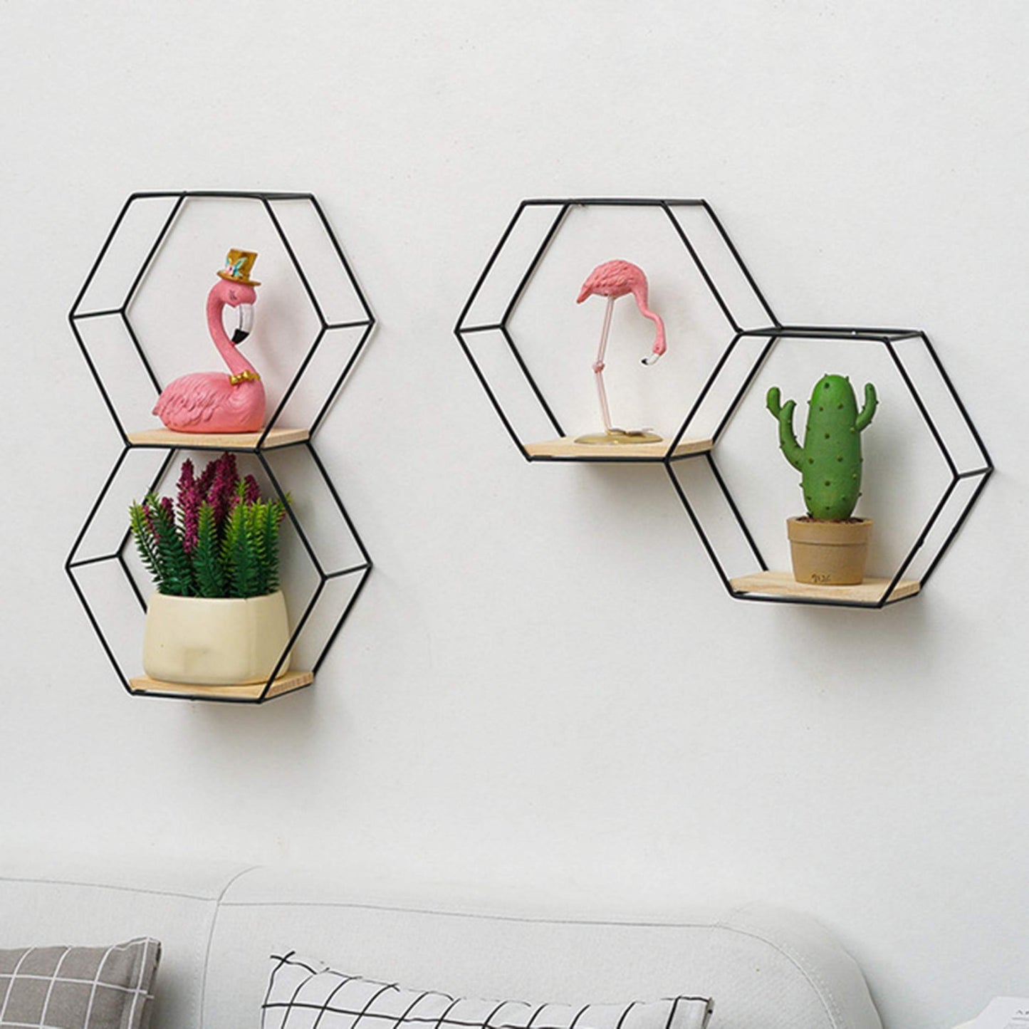 hex wall shelves